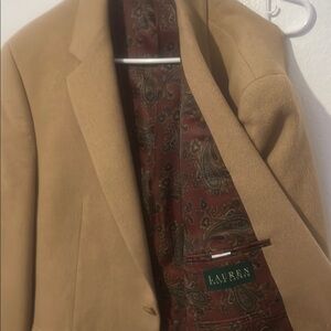 Lauren ralph  Tan Blazer with Paisley Lining